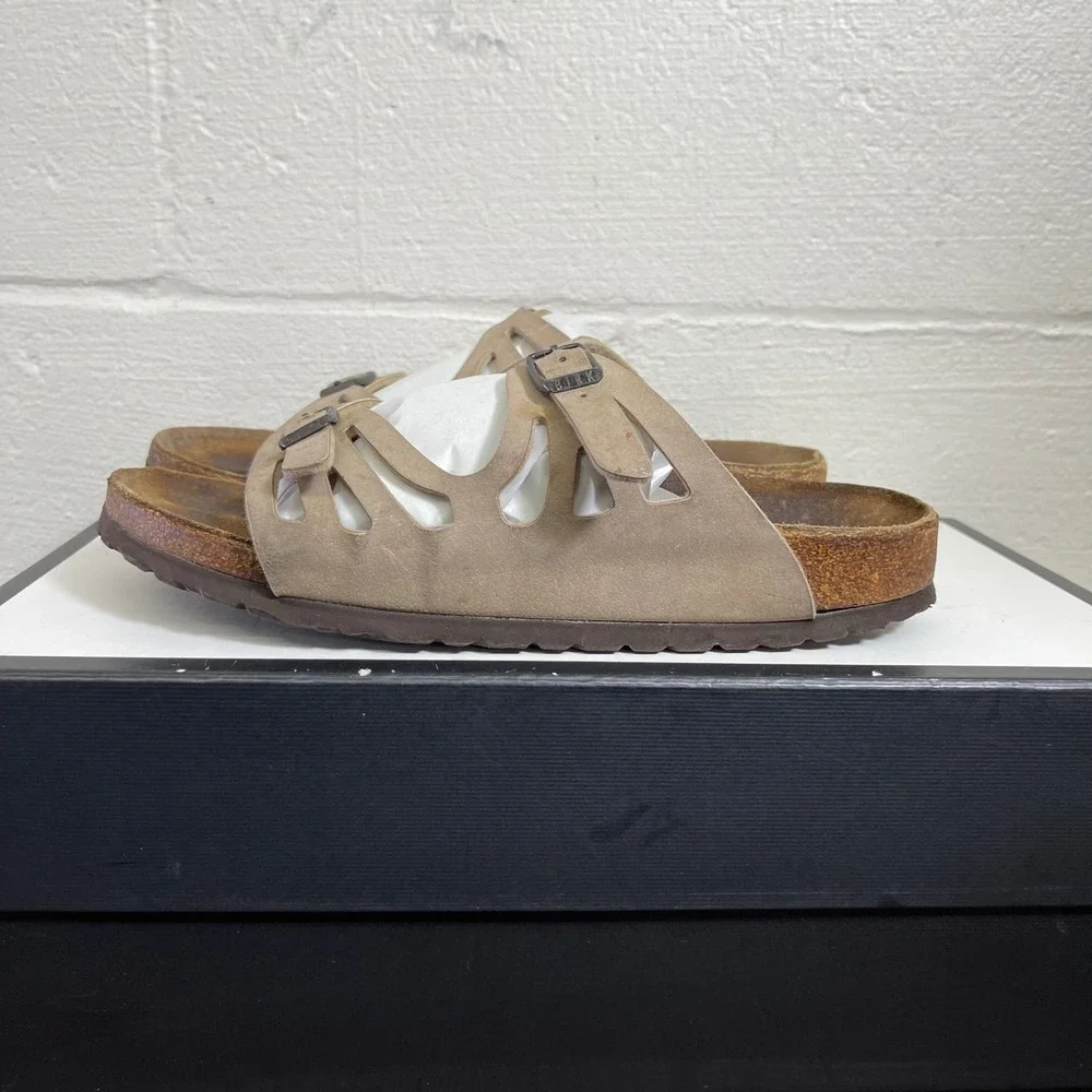 Birkenstock‎ Granada Mocha Leather Sandals Slide Slip On Women's Size 39 EU/8 US